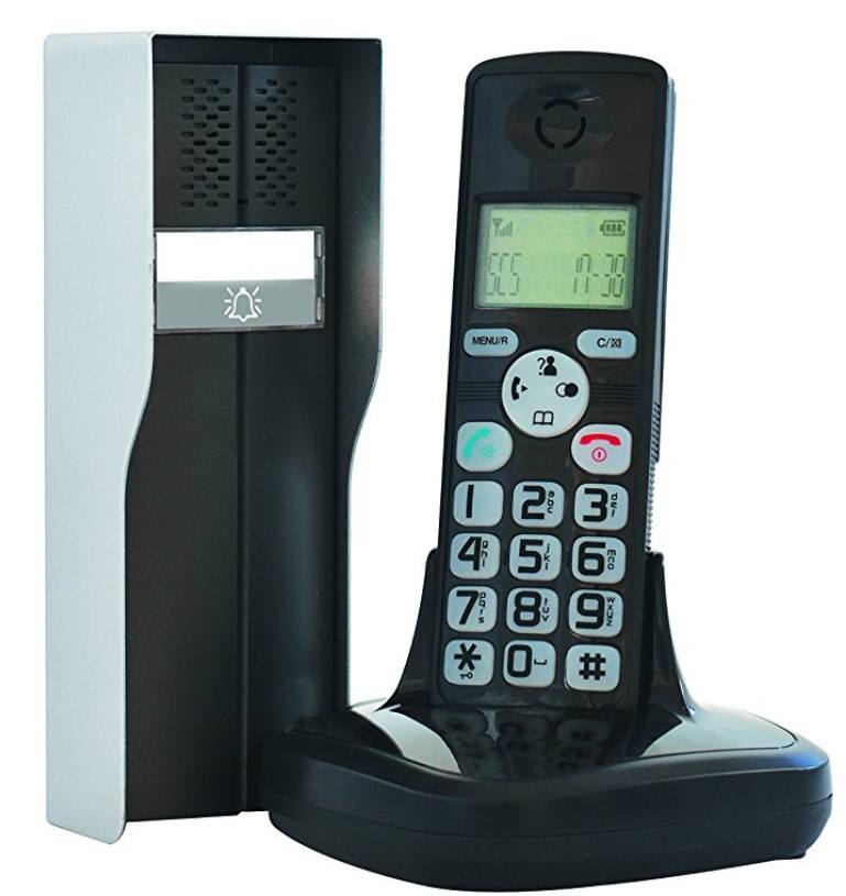Avidsen 102193 Interphone audio sans fil dect öra fonction téléphone Noir 